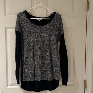 Madewell Colorblock Sweater Black and Gray